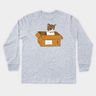 Cookie Dough and the Spaceship S1E2 | Calico Cat, Box, Aviator Hat Kids Long Sleeve T-Shirt